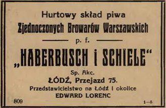 rok 1925
Przedstawicielstwo Łódź
Edward Lorenc
