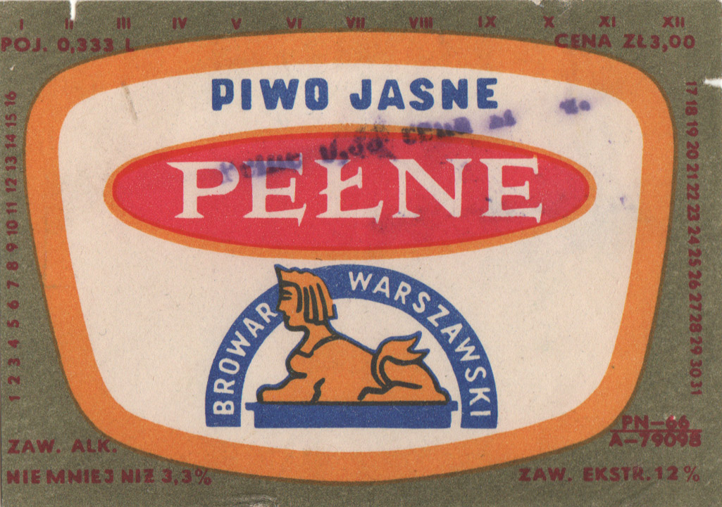PN-66, ZŁ 3,00, 0,333 L,
stempel " Pełne 0,33 cena zł (nieczyt.)4."