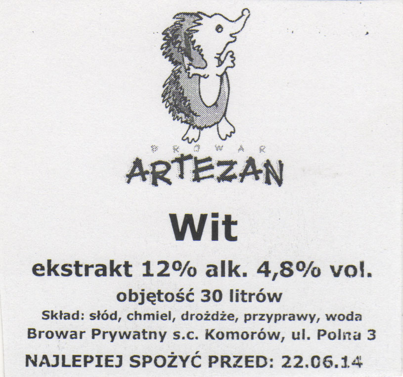 datownik wydrukowany identycznie jak reszta napisów