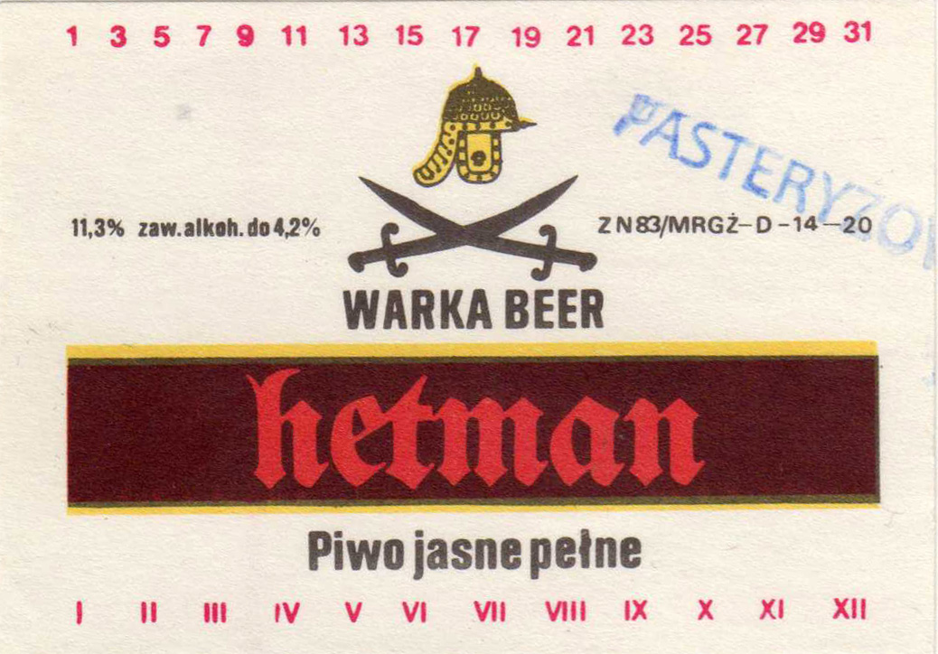 dodatkowy stempel PASTERYZOWANE