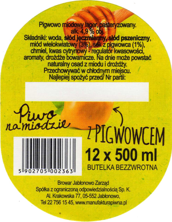 etykieta zbiorcza na karton
12 butelek 500 ml,
inne opisy na górze