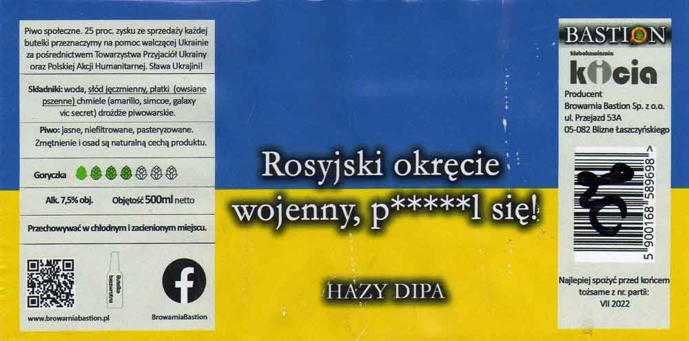 HAZY DIPA,
5 gwiazdek w nazwie piwa