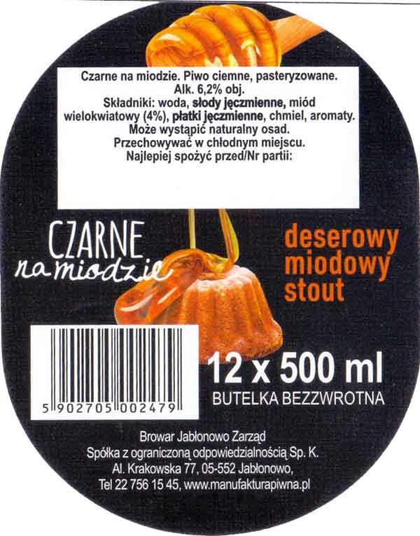 etykieta zbiorcza na karton
12 butelek 500 ml