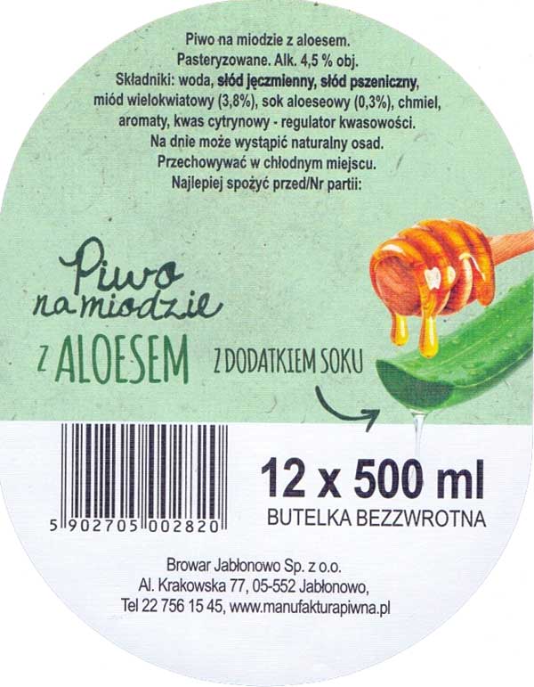 etykieta zbiorcza na karton
12 butelek 500 ml
