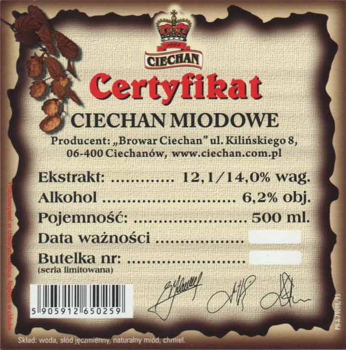 miodowe
etykieta samoprzylepna na butelkę kamionkową