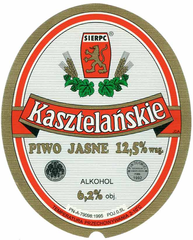 papier zwykły z fakturą, na dole łukiem na białym tle norma i pojemność, sygnatura JDA