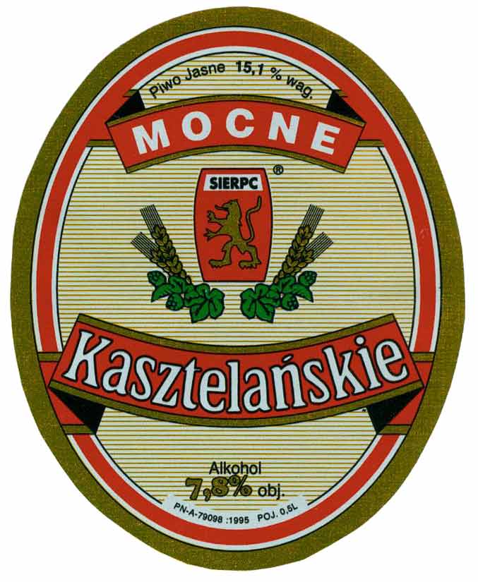etykieta próbna, Kasztelańskie MOCNE, sygnatura pochylone N, duże 7,8%