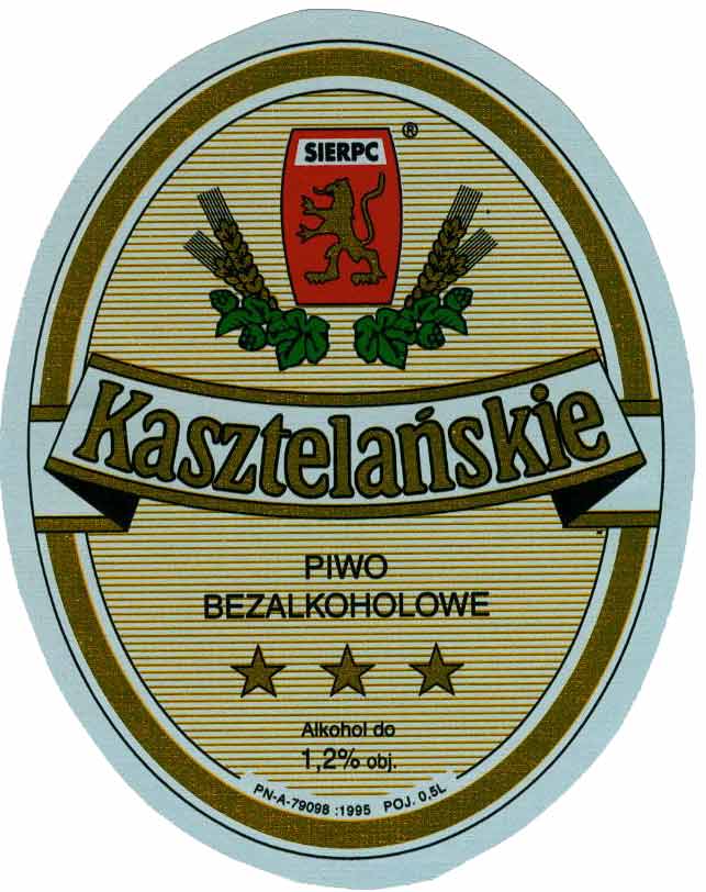 etykieta próbna, Kasztelańskie BEZALKOHOLOWE, sygnatura pochylone N