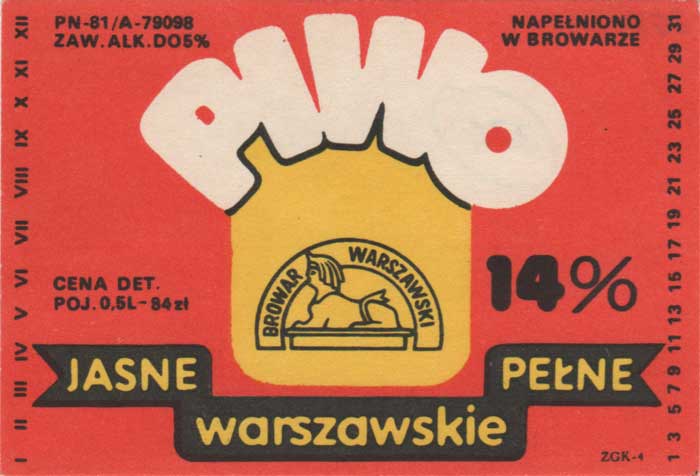 PN-81, 84 zł, 0,5L, sygnatura ZGK-4, 207/88