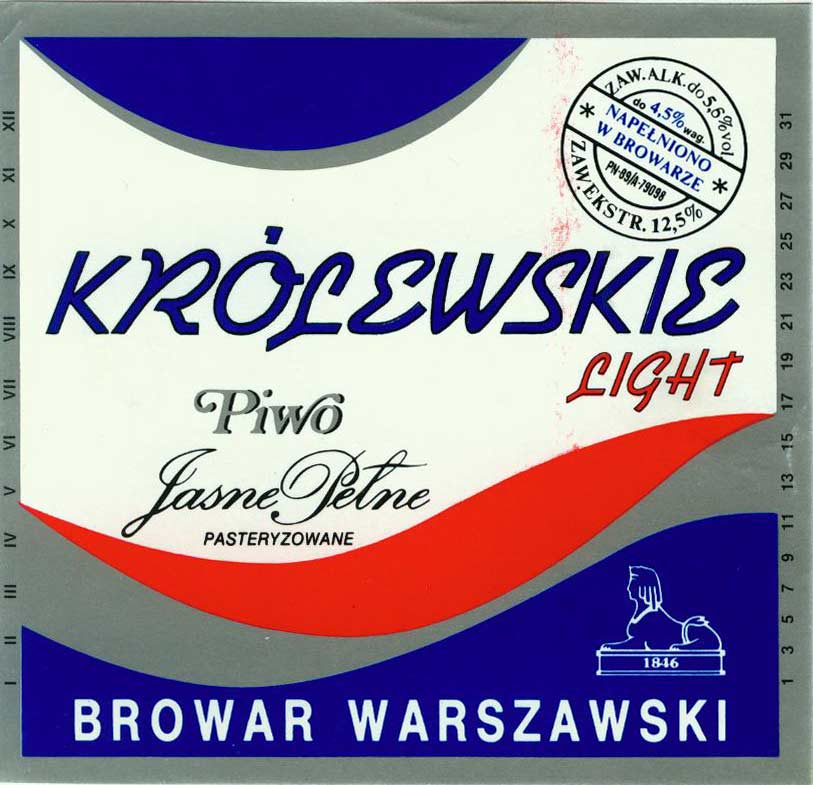 próba, napis KRÓLEWSKIE niebieski LIGHT czerwony, niebieski kolor ciemny