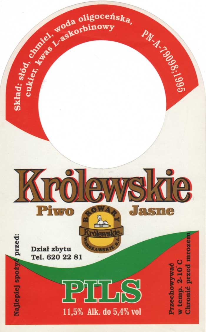 etykieta zawieszka na KEG, telefon do działu zbytu
