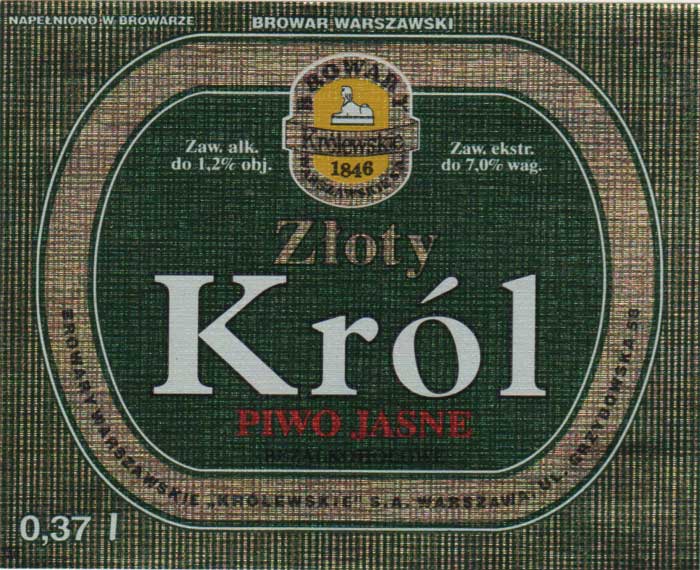 BEZALKOHOLOWE pod PIWO JASNE, papier metalik z fakturą
