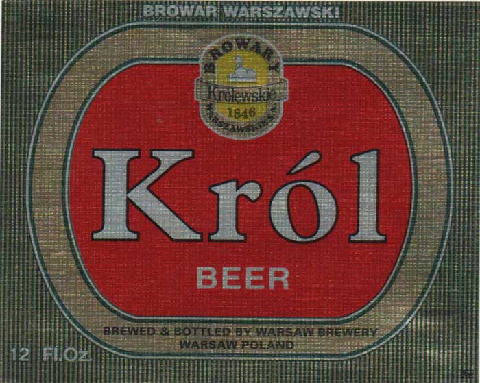 wersja eksportowa, Król i BEER srebrne, papier metalik z fakturą, sygnatura Art