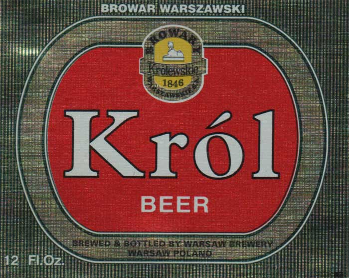 wersja eksportowa, Król i BEER białe, papier metalik z fakturą, sygnatura Art