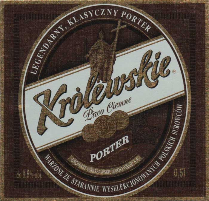 PORTER, tło brązowe, próba