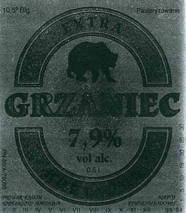 7,9%, papier metaliczny gładki, złoto miedziane, GRZANIEC czerwony, lata 93 94